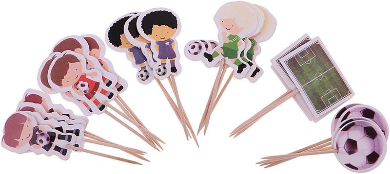 كلاراكو مجموعة من 24 قطعة من أعواد تزيين الكب كيك لتزيين الكيك وحفلات أعياد ميلاد الأطفال - Image 1