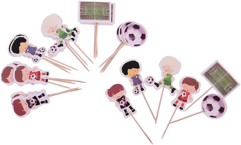 كلاراكو مجموعة من 24 قطعة من أعواد تزيين الكب كيك لتزيين الكيك وحفلات أعياد ميلاد الأطفال - Image 2