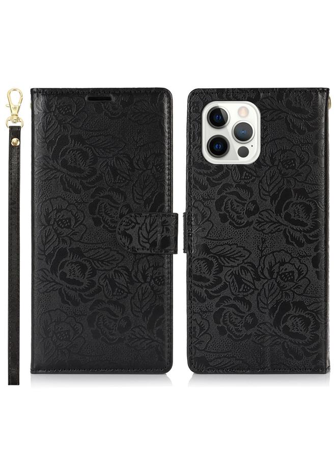 Zaboon Case For iPhone 12 Pro Max Peony Flowers Imprint Leather Phone Case - Image 2