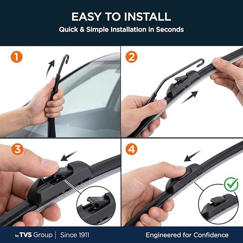 myTVS Frameless Wiper Blade For Front Wind Shield | Size 18" Inch - Image 4