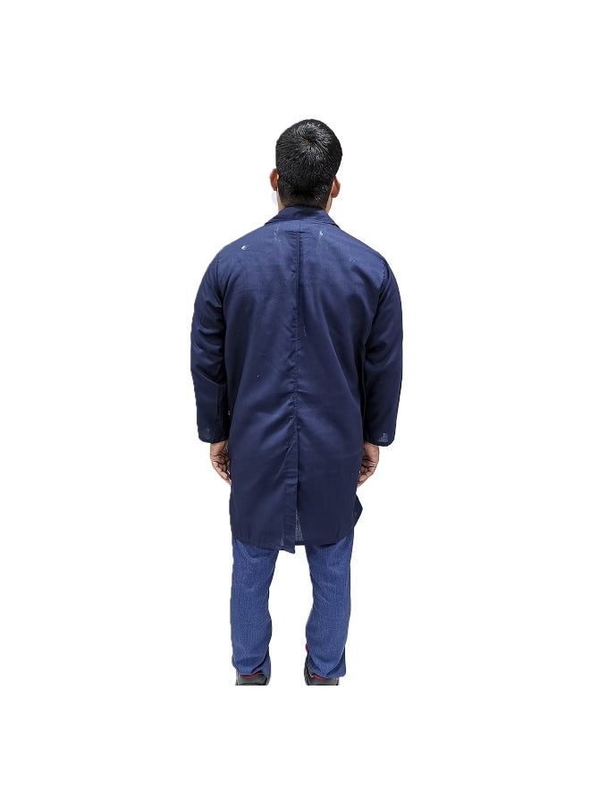 TAHA Lab Coat for Multipurpose Use | Durable Cotton-Poly Blend, Full-Sleeve Workwear for Medical, Industrial, and Laboratory Use | Safety PPE | Unisex Professional Uniform | Navy Blue | Size-3XL  - Image 3