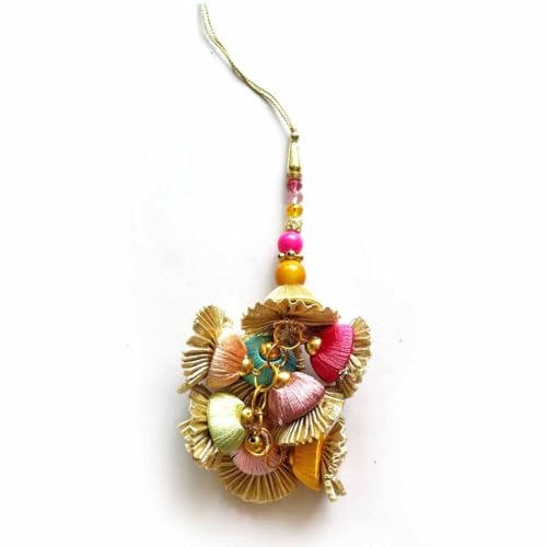 Adikala Craft Store Handmade Work Ethnic Sequin Tassel Latkan Set of 2 for Saree Pallu, Designer Blouse, Dupatta and Lehenga (Multi Color D2) - Image 1