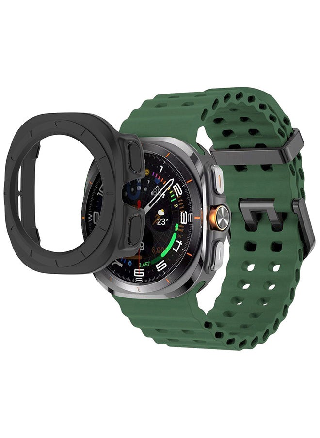CATANES - (for Samsung Galaxy Watch 7 Ultra 47mm) 2 Packs Silicone Band and Case, Soft Ocean Silicone Sport Strap Replacement Accessory - Image 1