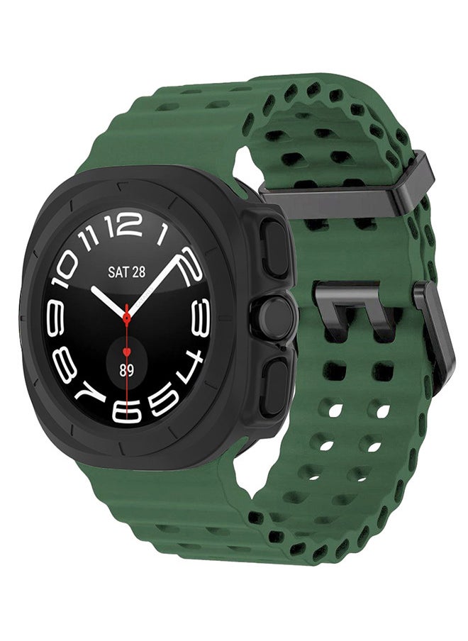 CATANES - (for Samsung Galaxy Watch 7 Ultra 47mm) 2 Packs Silicone Band and Case, Soft Ocean Silicone Sport Strap Replacement Accessory - Image 1