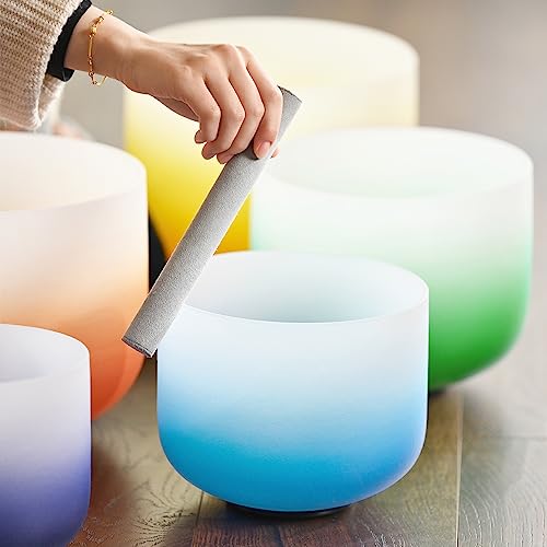 Lycrystal 432HZ 7PCS Set Of 6-12 Inch Aria Gradient Design Frosted Quartz Crystal Singing Bowls With 2 PCS Travel Carry Case Bag. - Image 4