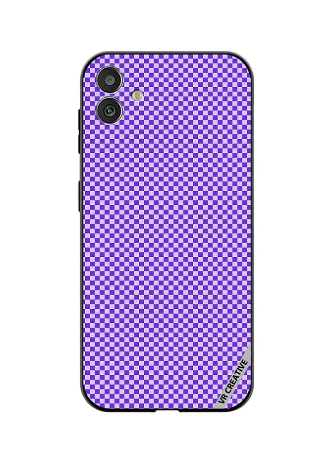 VR CREATIVE Protective Case Cover For Samsung Galaxy M13 5G Groovy Purply And White Checkerboard Design Multicolour - Image 1