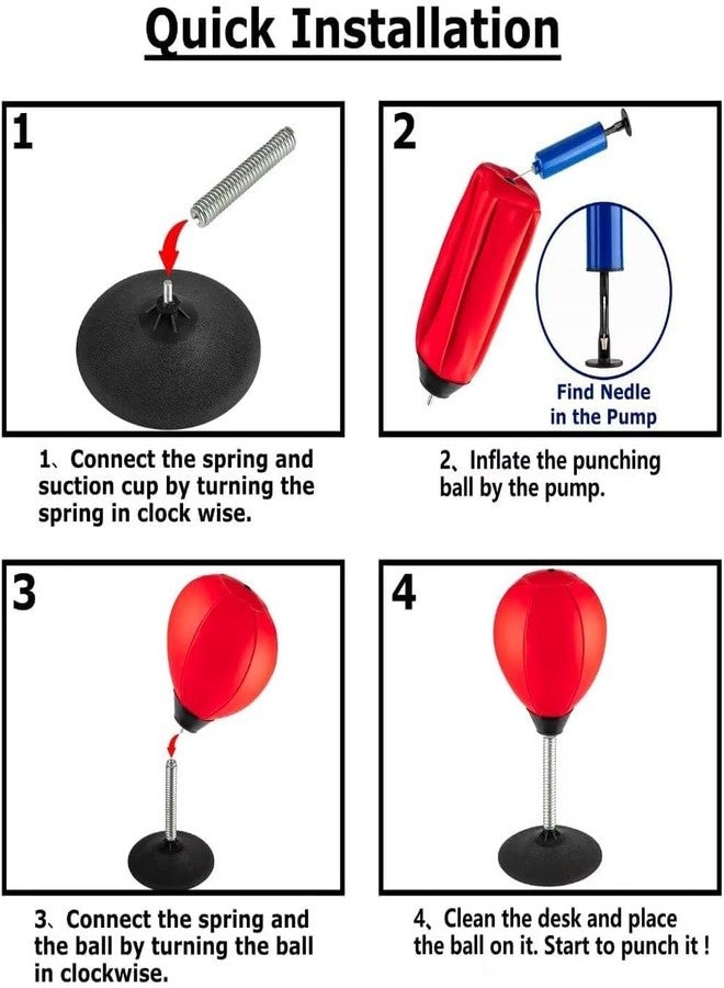 VishBin 1 Pcs Desktop Punching Bag Stress Relief Punching Ball with Strong Suction Base Kids Boxing Bag for School Home Office - Image 4