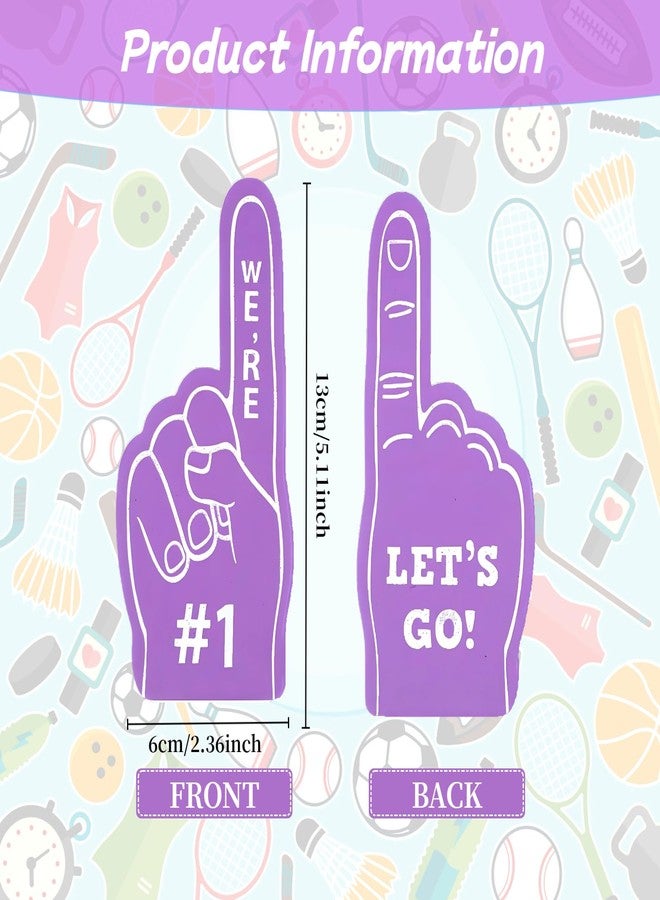 Cansybil 20 Pcs Mini Foam Fingers, We're Number 1 Finger Foam Fingers,Sports Fan Foam Finger,Cheerleader Foam Hands - Designed for all kinds of sports events, games, schools and stadiums (Purple) - Image 2