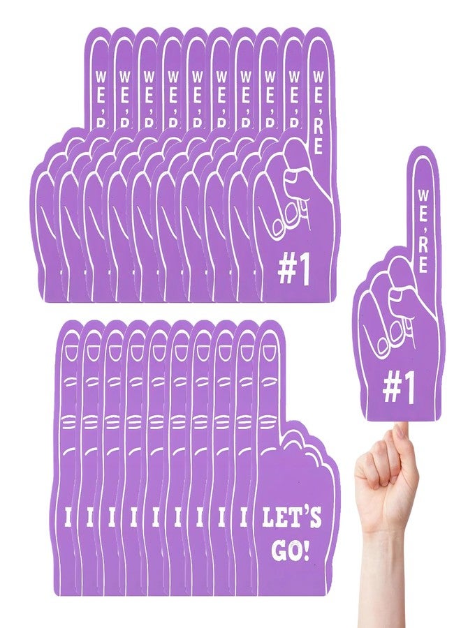 Cansybil 20 Pcs Mini Foam Fingers, We're Number 1 Finger Foam Fingers,Sports Fan Foam Finger,Cheerleader Foam Hands - Designed for all kinds of sports events, games, schools and stadiums (Purple) - Image 1