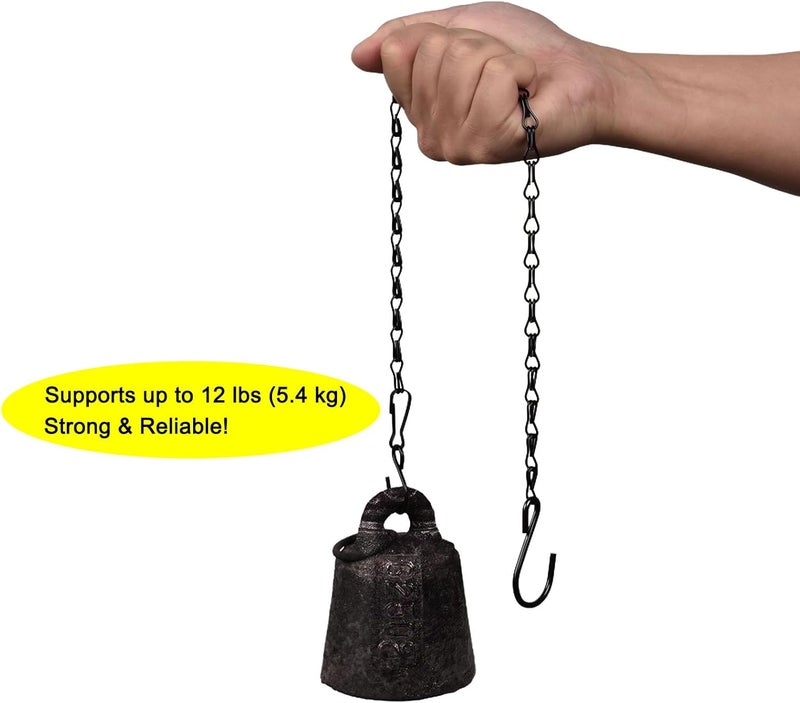 Sersberg Chain for Hanging Plants,21 Inch Black Hanging Chain, Small Hanging Basket Chain Kits with Hooks for Bird Feeder Hanging Basket Extender Porch Wind Chime (Black, 21 Inch-6PCS) - Image 2