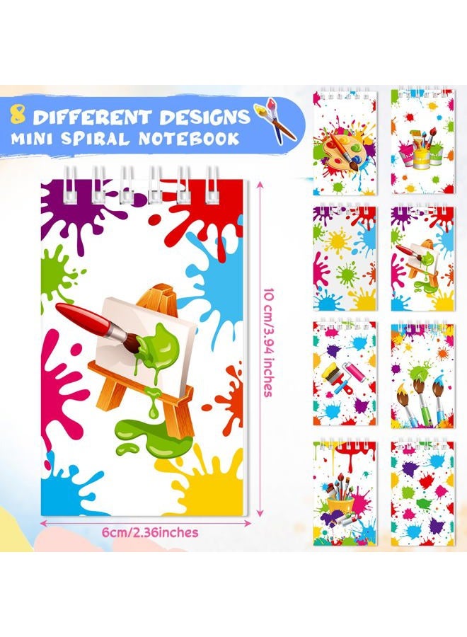 Faccito 24 Pieces Art Painting Party Mini Notebooks Paint Art Party Favors Art Paint Spiral Notepads Art Theme Party Small Pocket Notepads for Kids Paint Birthday Party Classroom Rewards Supplies - Image 2
