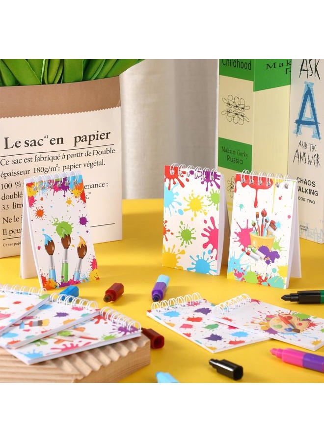 Faccito 24 Pieces Art Painting Party Mini Notebooks Paint Art Party Favors Art Paint Spiral Notepads Art Theme Party Small Pocket Notepads for Kids Paint Birthday Party Classroom Rewards Supplies - Image 4