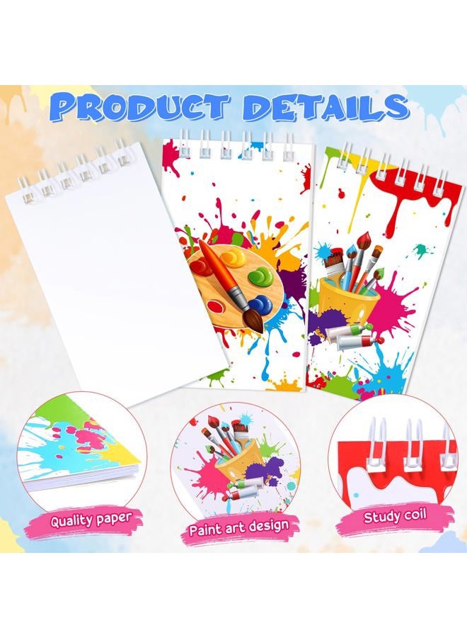Faccito 24 Pieces Art Painting Party Mini Notebooks Paint Art Party Favors Art Paint Spiral Notepads Art Theme Party Small Pocket Notepads for Kids Paint Birthday Party Classroom Rewards Supplies - Image 3