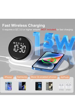 KASTWAVE Digital Clock, Alarm Clock with Fast 15W Wireless Charger for Bedroom, for Heavy Sleepers Adults, Bluetooth Speaker, 20 Natural Sleep Sounds, Warm Night Lights, Dual Alarm, for Teens Girls Gifts  - Image 4