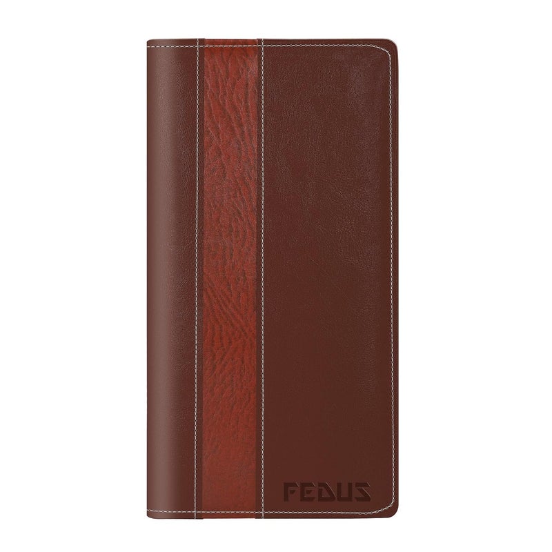 FEDUS Cheque Book Holder, Vegan Leather Expanding Handmade Multiple Cheque Book Holder for Cards, Women/Men Cheque Book Wallet, Traveling Wallets, Checkbook Holder, Documents Holder for Office & Home - Image 1