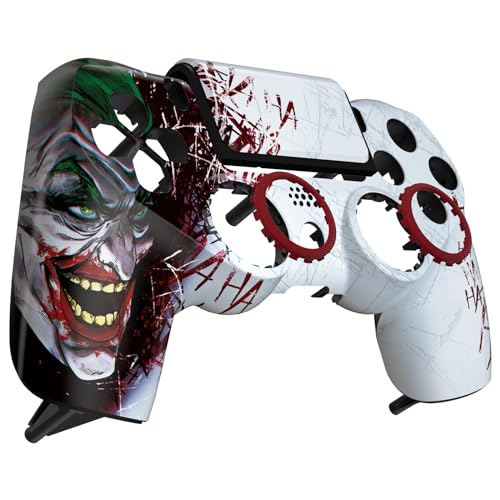 eXtremeRate Clown Hahaha Ghost Replacement Faceplate Touchpad Cover Redesigned Housing Shell Case Touch Pad Compatible with PS4 Slim Pro Controller JDM040050055 Controller NOT Included - Image 1