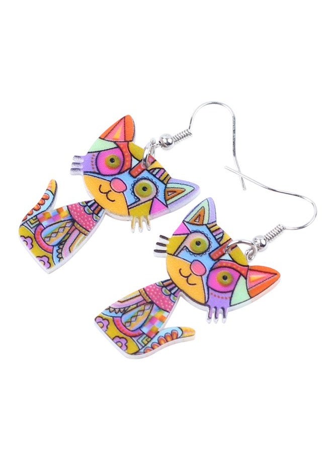 BONSNY Acrylic Drop Cat Earrings Pets Funny Design 7 Color Lovely Gift For Girl Women By The (Multicolor) - Image 2