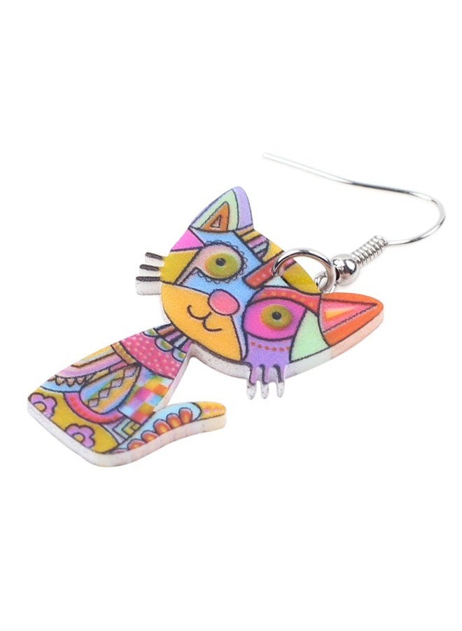 BONSNY Acrylic Drop Cat Earrings Pets Funny Design 7 Color Lovely Gift For Girl Women By The (Multicolor) - Image 3