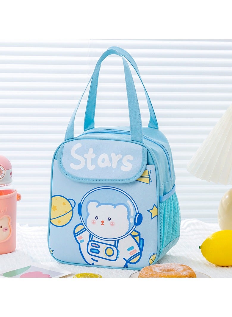 TAPIT Cartoon Lunch Bag Durable Reusable Tote Bag Insulated Bag Reusable Tote Bag for Hot or Cold Work Suitable for Carrying Lunch Dinner to Office Picnic Travel Park and Outdoors (Blue Bear)  - Image 5