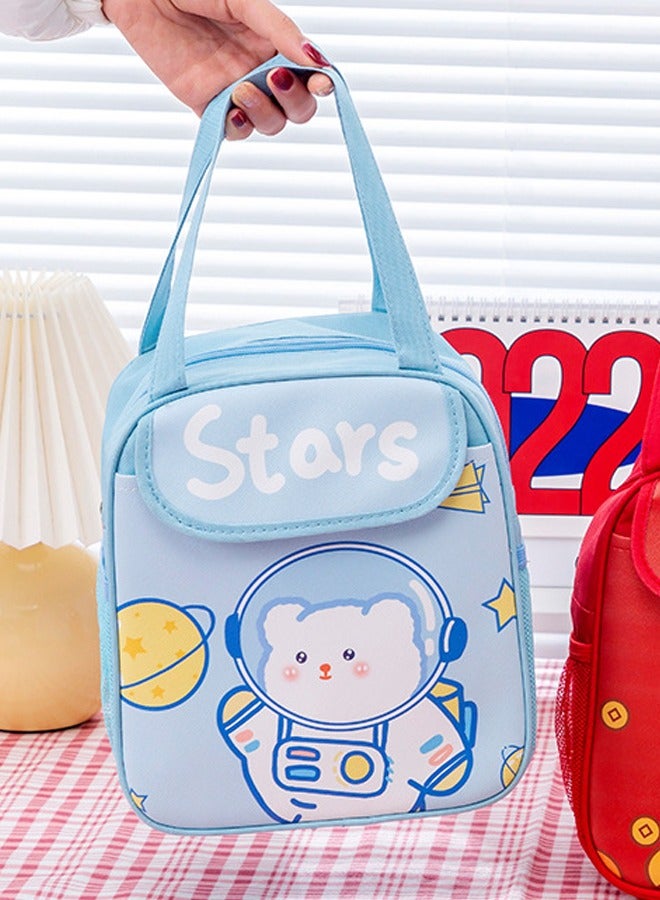 TAPIT Cartoon Lunch Bag Durable Reusable Tote Bag Insulated Bag Reusable Tote Bag for Hot or Cold Work Suitable for Carrying Lunch Dinner to Office Picnic Travel Park and Outdoors (Blue Bear)  - Image 3