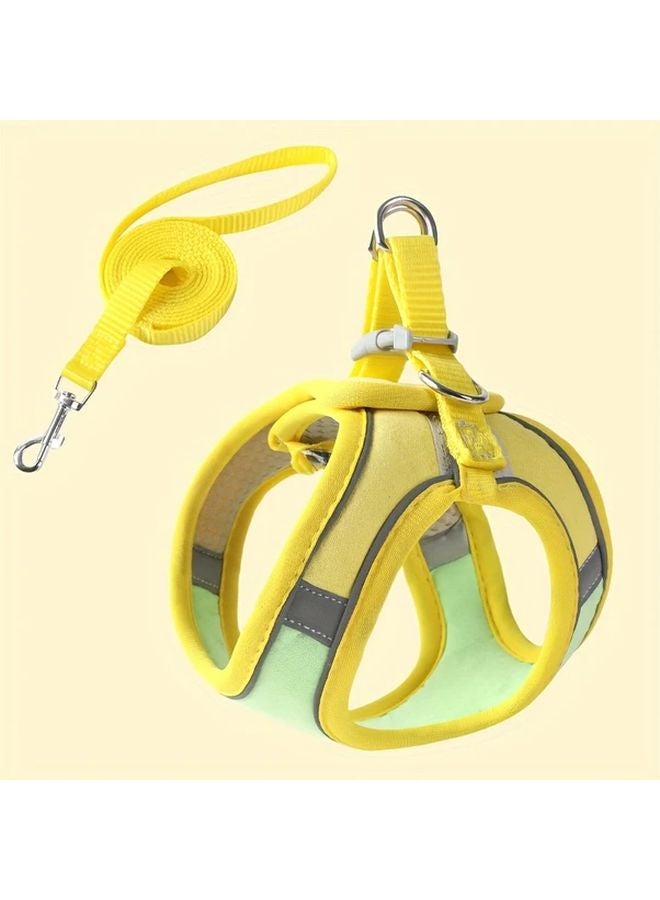 Yellow Cat Harness And Leash Set Size L Anti Escape Vest For Travel - Image 1