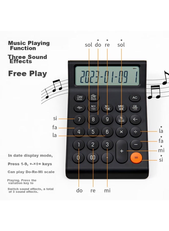 Kaco Large Screen Voice Calculator, Financial/office Mental Math, 12-digit Display, Real Voice Calculation, Office Stationery Supplies, Charming Black - Image 3