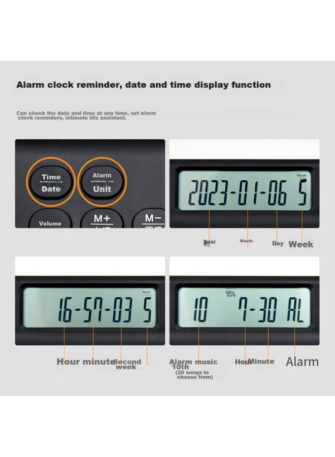 Kaco Large Screen Voice Calculator, Financial/office Mental Math, 12-digit Display, Real Voice Calculation, Office Stationery Supplies, Charming Black - Image 4