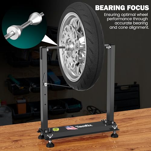 Tanfix Motorcycle Wheel Balance Stand, Heavy-Duty Single-Axle Wheel Balancing Tool for Static & Dynamic Tire Alignment - Image 4
