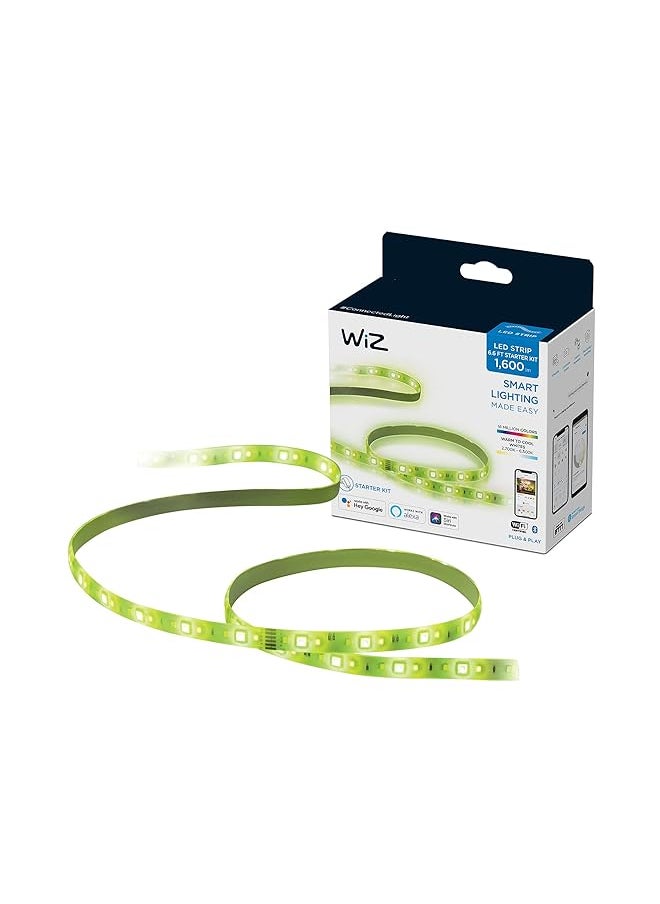 Wiz Connected 2 Meters Smart Wifi Color Led Lightstrip Base Kit Plus Extension 16 Million Colors Compatible With Alexa And Google Home Assistant No Hub Required 