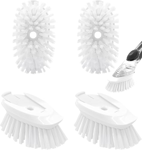 Pamrack Dish Brush Refill, 4 Pack Dish Brush Replacement Head for OXO Dish Brush, Brush Dispenser Refill Fits Soap Dispensing Handle - Image 1