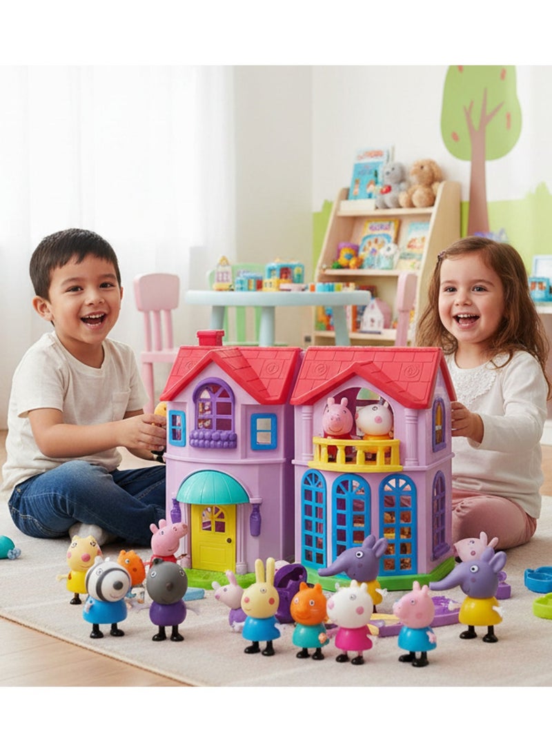 Peppa Kids Toy Family House Set – 8 Family Members Pretend Play Figures | Best Family House Toy for Kids | Dollhouse Family Set for Boys & Girls | Educational Pretend-Play Character Set | Imaginative Role-Play Toys for Children - Image 3