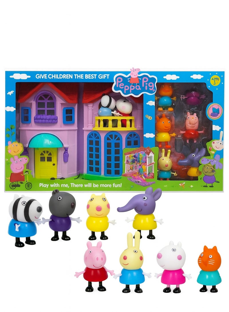 Peppa Kids Toy Family House Set – 8 Family Members Pretend Play Figures | Best Family House Toy for Kids | Dollhouse Family Set for Boys & Girls | Educational Pretend-Play Character Set | Imaginative Role-Play Toys for Children - Image 1