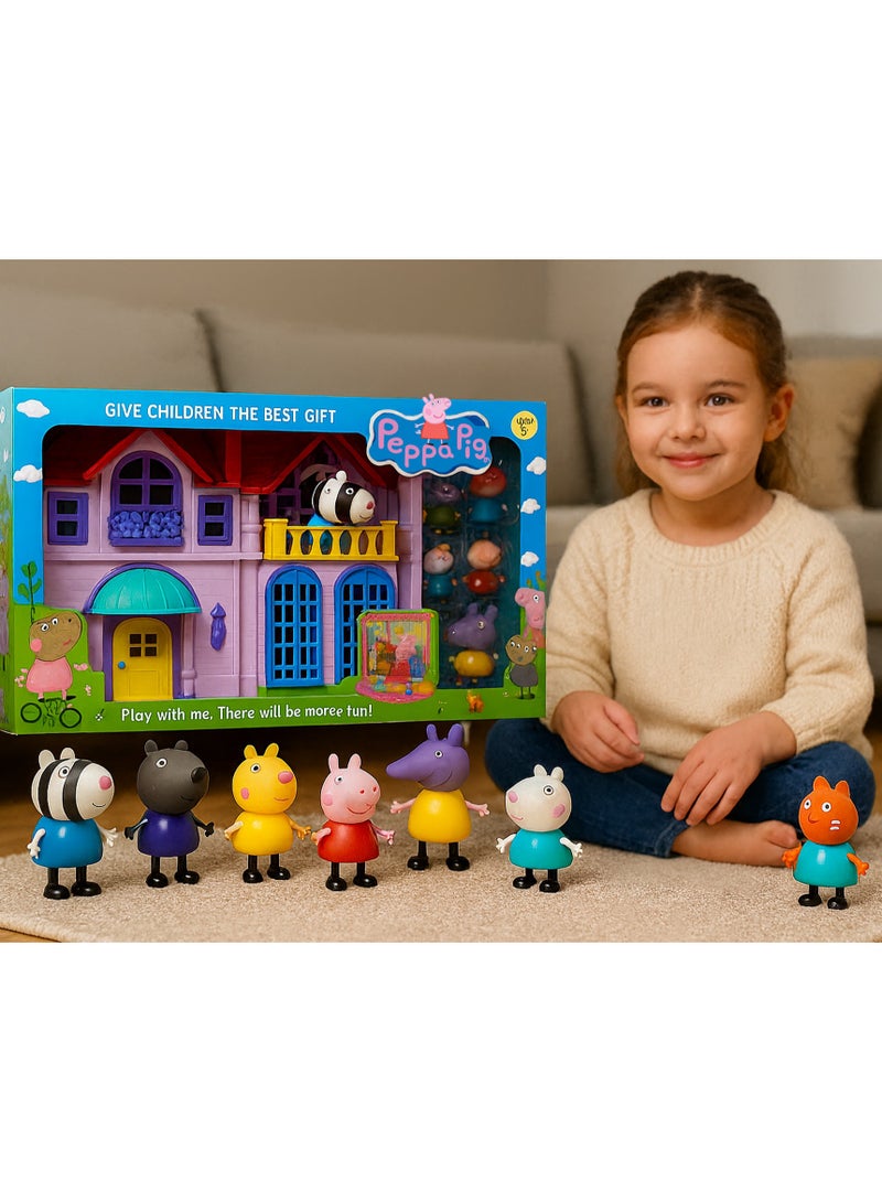 Peppa Kids Toy Family House Set – 8 Family Members Pretend Play Figures | Best Family House Toy for Kids | Dollhouse Family Set for Boys & Girls | Educational Pretend-Play Character Set | Imaginative Role-Play Toys for Children - Image 4