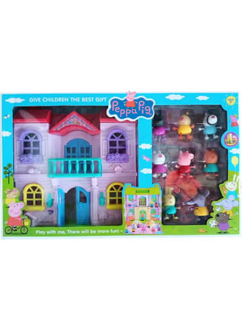 Peppa Kids Toy Family House Set – 8 Family Members Pretend Play Figures | Best Family House Toy for Kids | Dollhouse Family Set for Boys & Girls | Educational Pretend-Play Character Set | Imaginative Role-Play Toys for Children - Image 2