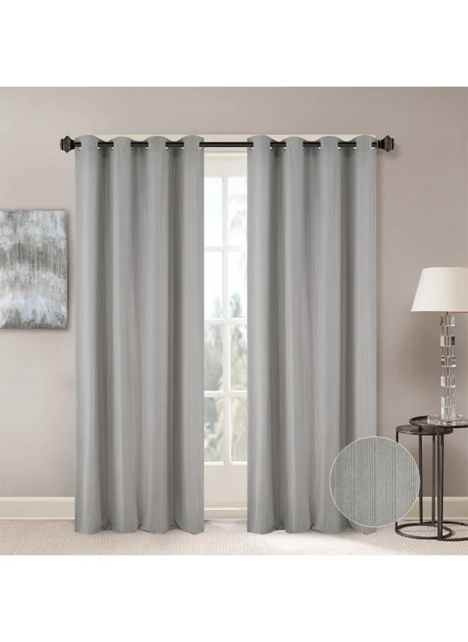 دانوب هوم Meadow Set of 2 Sheer Curtains Light And Airy Window Drapes for Living Room, Bedroom, Dining Room Elegant, Soft, And Stylish Curtains for Home Decor 140X300Cm Grey