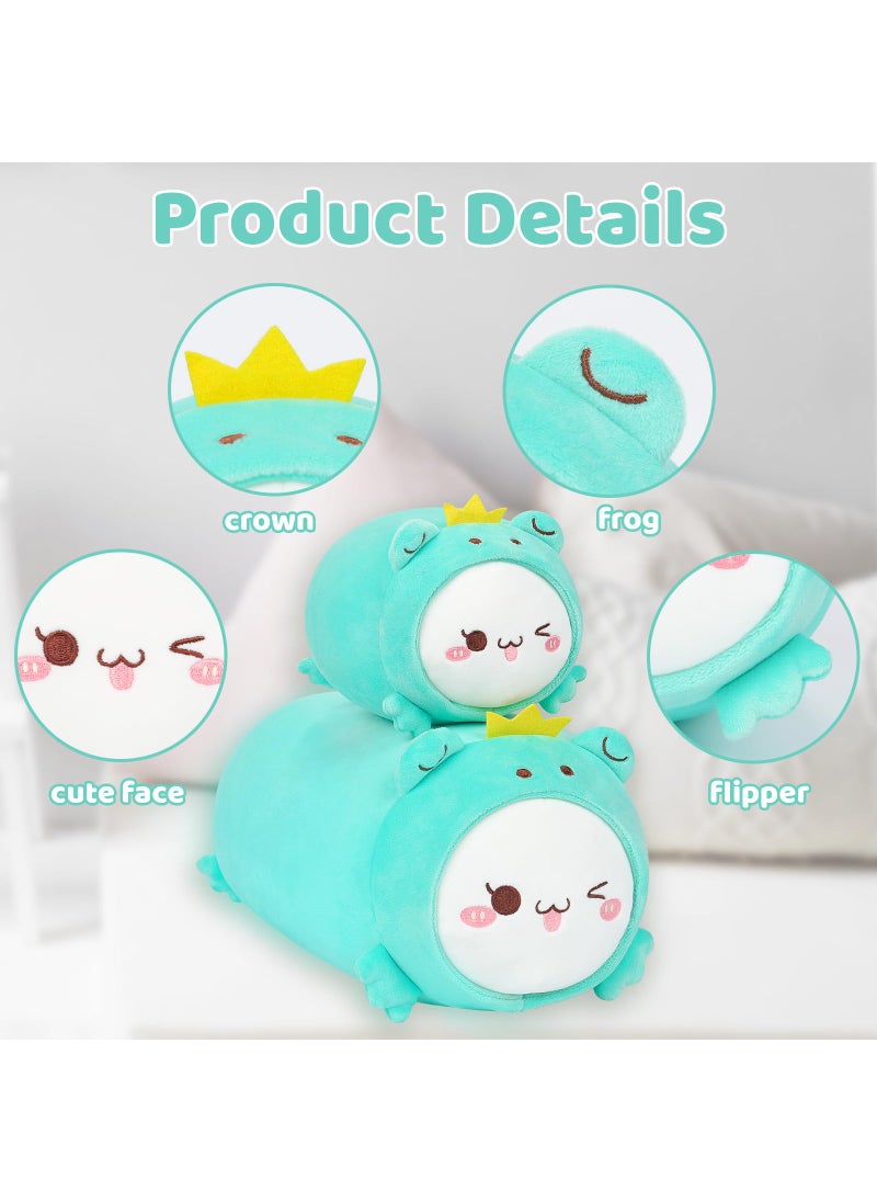 AIXINI AIXINI Cute Cat Frog Plush Pillow 8  Kitten Froggy Stuffed Animal  Soft Kawaii Cat Plushie with Frog Outfit Costume  Hugging Plush Squishy Pillow Toy Gifts for Kids  - Image 3