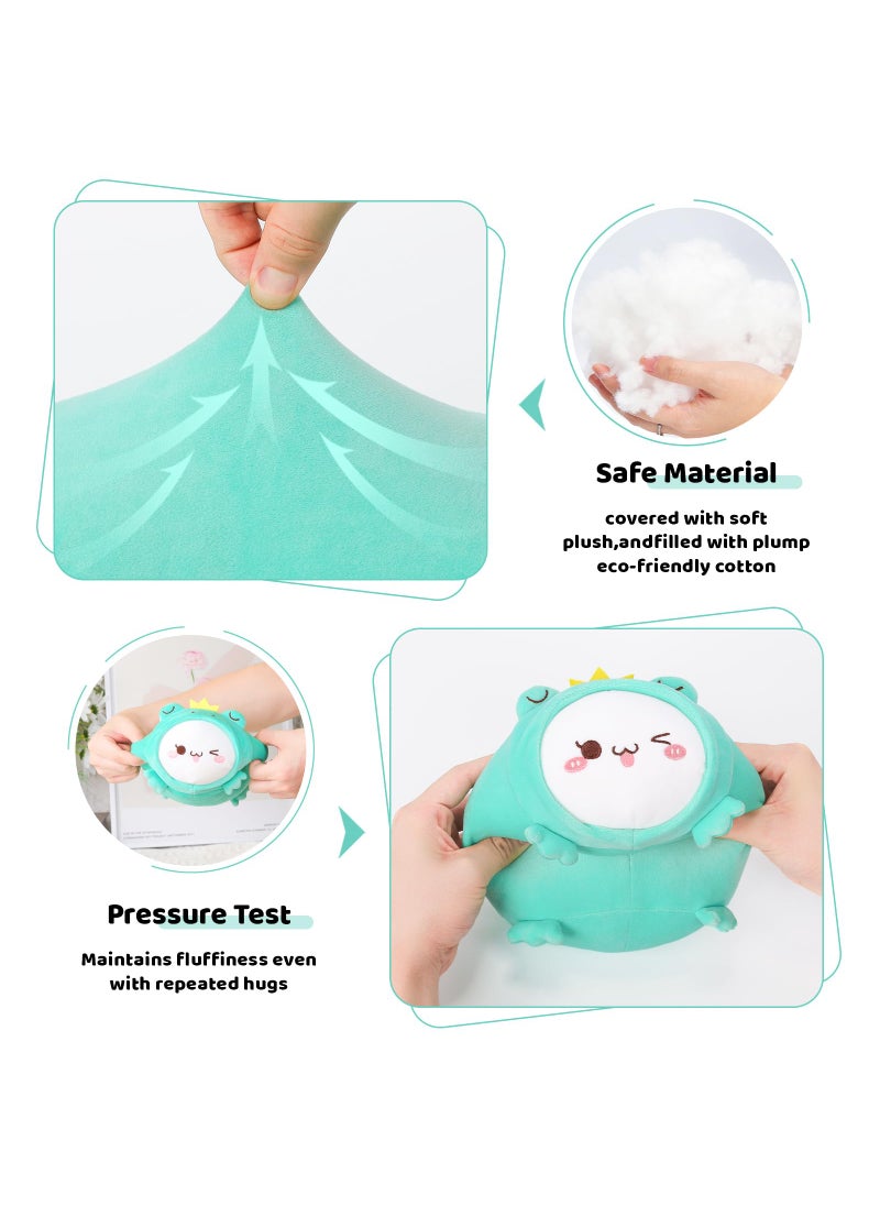 AIXINI AIXINI Cute Cat Frog Plush Pillow 8  Kitten Froggy Stuffed Animal  Soft Kawaii Cat Plushie with Frog Outfit Costume  Hugging Plush Squishy Pillow Toy Gifts for Kids  - Image 2
