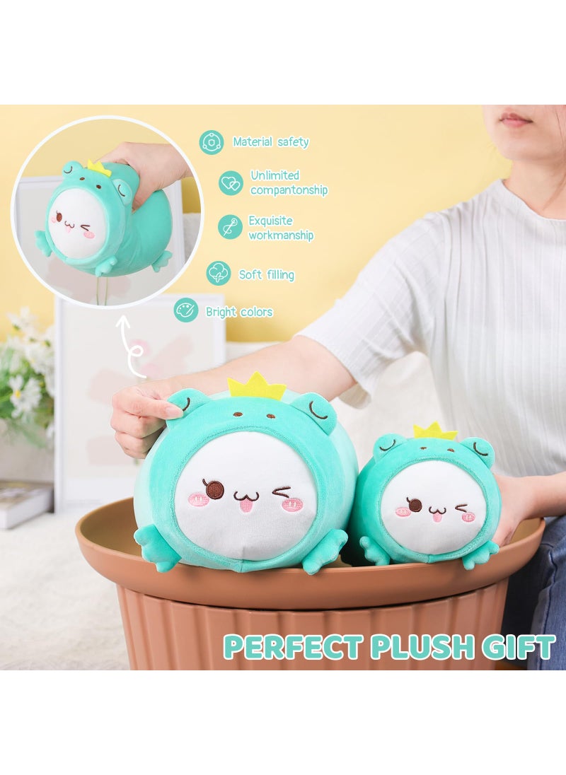 AIXINI AIXINI Cute Cat Frog Plush Pillow 8  Kitten Froggy Stuffed Animal  Soft Kawaii Cat Plushie with Frog Outfit Costume  Hugging Plush Squishy Pillow Toy Gifts for Kids  - Image 5