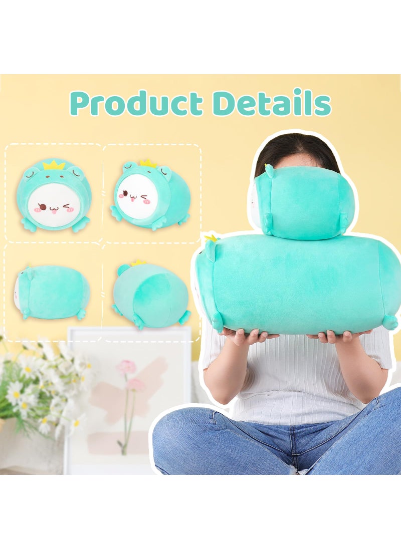 AIXINI AIXINI Cute Cat Frog Plush Pillow 8  Kitten Froggy Stuffed Animal  Soft Kawaii Cat Plushie with Frog Outfit Costume  Hugging Plush Squishy Pillow Toy Gifts for Kids  - Image 4