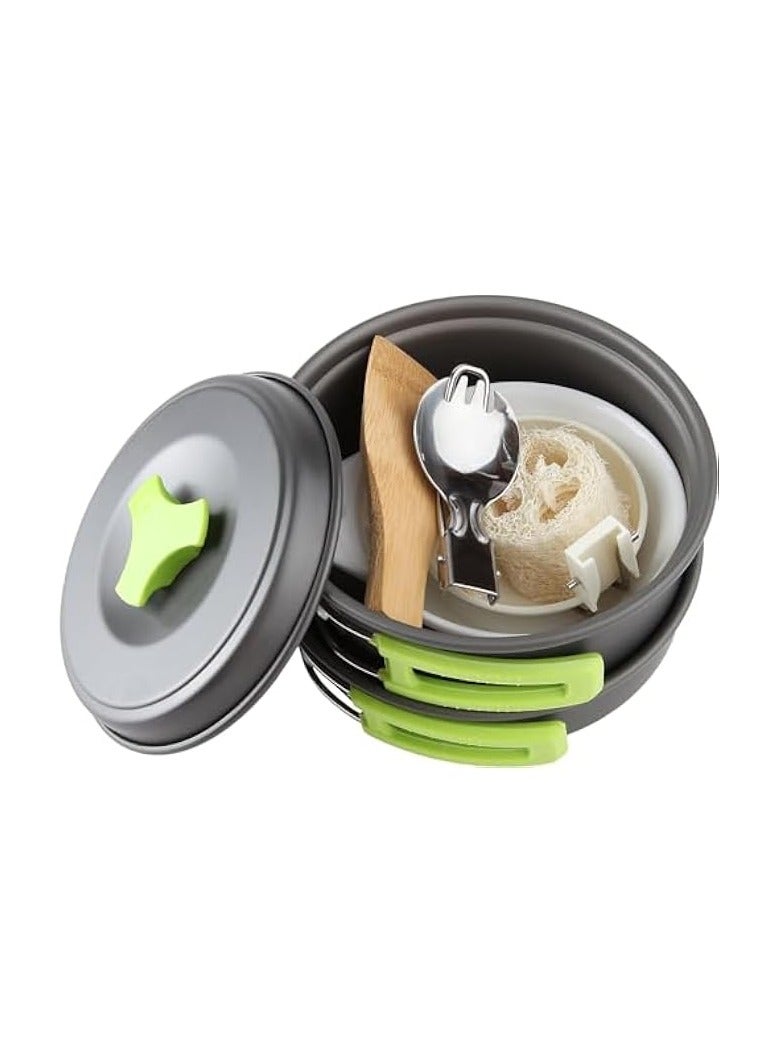 erorex Camping Cookware Mess Kit for Backpacking Gear – Camping Cooking Set - Camping Pots and Pans Set - Backpacking Stove/Portable Stove Compatible - Camp Kitchen Equipment Accessories Pot - Image 2