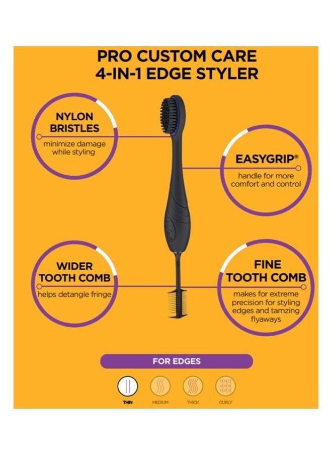 Wet brush Pro Custom Care Triple Edge Styler, Textured Hair, Baby Hair, Toothbrush, Nylon Bristles  - Image 3