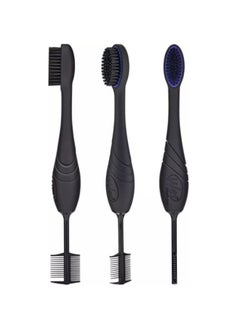 Wet brush Pro Custom Care Triple Edge Styler, Textured Hair, Baby Hair, Toothbrush, Nylon Bristles  - Image 2
