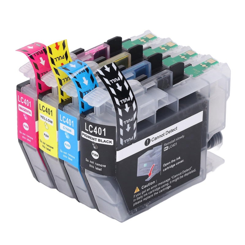 LC401XL Ink Cartridges 4 Pack Black Cyan Magenta Yellow High Yield For Printer - Image 4
