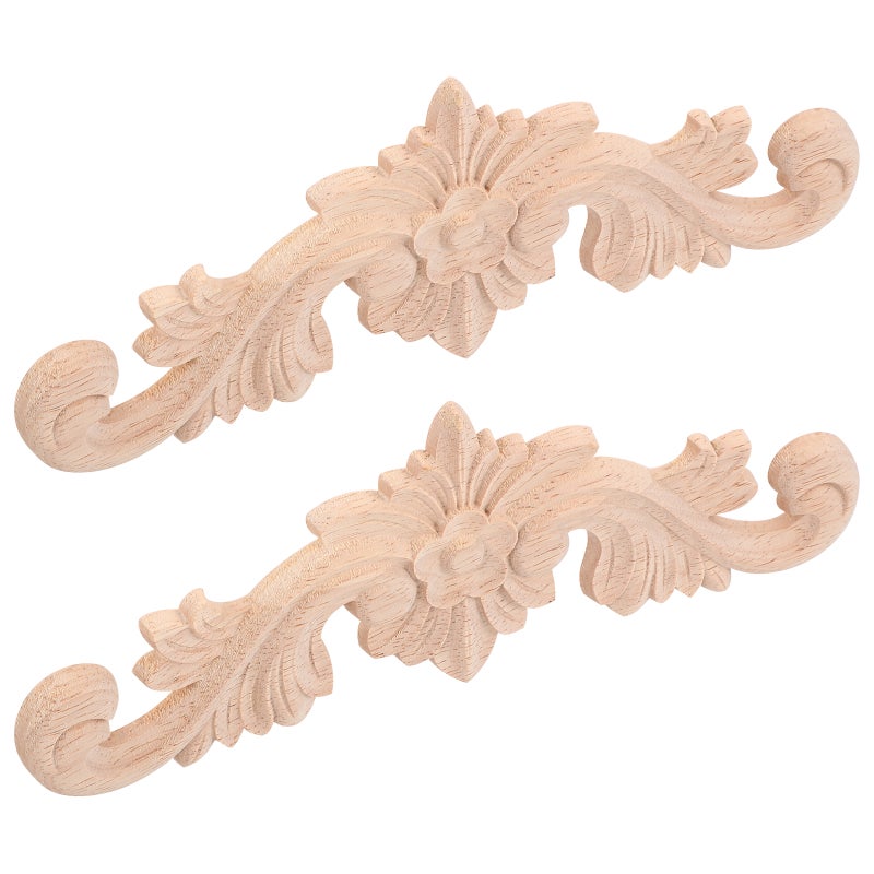 4 pcs Wood Appliques Decorative Appliques Furniture Appliques Onlays - Image 5