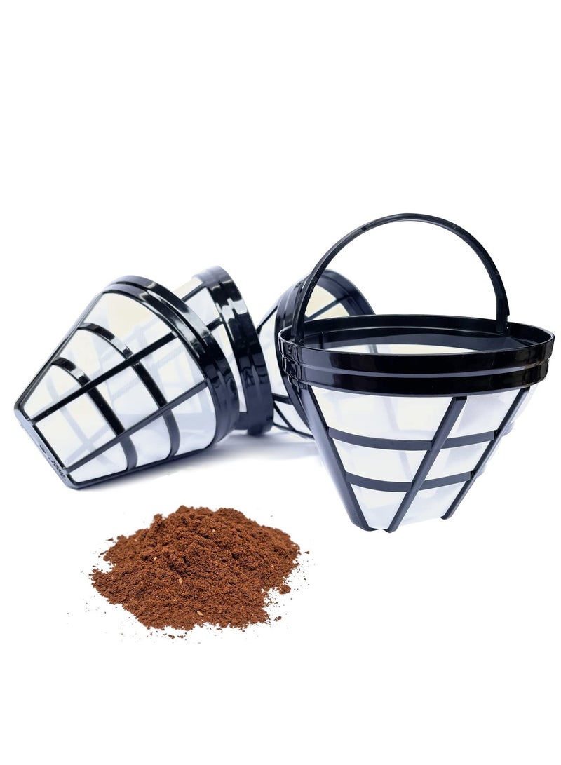 KASTWAVE مرشحات قهوة قابلة لإعادة الاستخدام، عبوة من 4 مرشحات مخروطية لسلة ماكينة القهوة، مرشحات نايلون لمرشحات وماكينات صنع القهوة Cuisinart/Ninja، خالية من مادة BPA، لمعظم ماكينات القهوة سعة 8-12 كوب - Image 1
