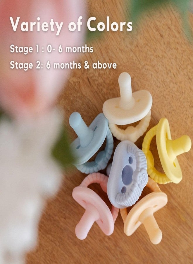 NatureBond Baby Pacifier Soother Silicone Binky Newborn Teether Pacifiers 2 in 1, Curved for Comfort | Hygiene Cover (Above 6 Months, Sunshine Yellow and Peach Puff) - Image 4