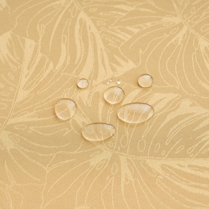 EFFICINATURE Round Tablecloth Golden Small 40 Inch Table Cloths Up to 26"" Dia Tables Leaves Pattern Scalloped Edge Waterproof Jacquard Table Cover-Kitchen Dinner Decor Talking Table Coffee Bar - Image 4