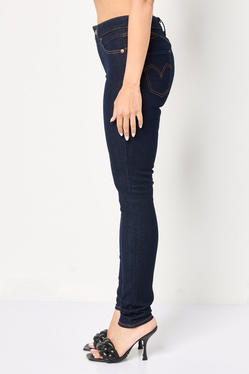 Levi's Women Skinny Fit Wash Stretchable Denim, Dark Navy - Image 3