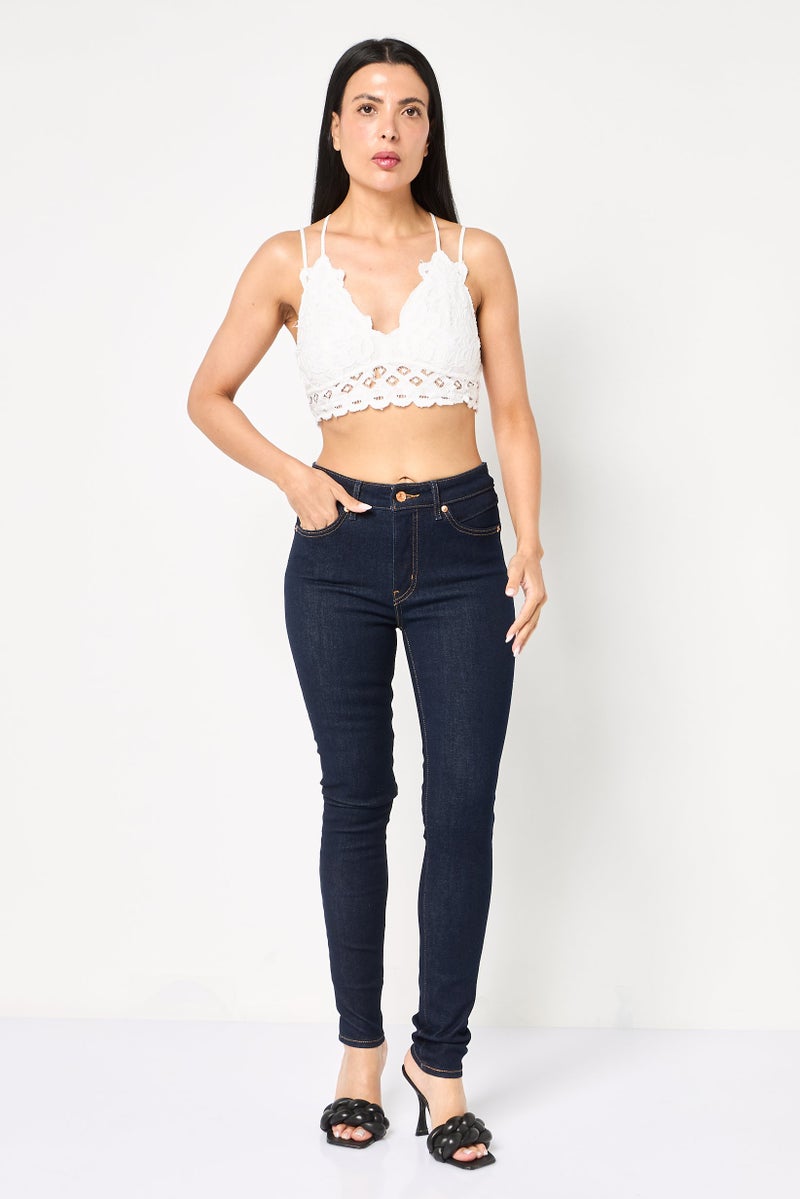 Levi's Women Skinny Fit Wash Stretchable Denim, Dark Navy - Image 2