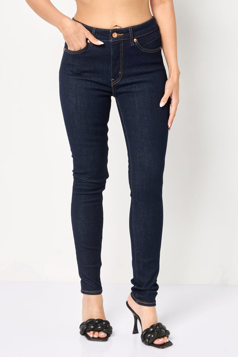 Levi's Women Skinny Fit Wash Stretchable Denim, Dark Navy - Image 1